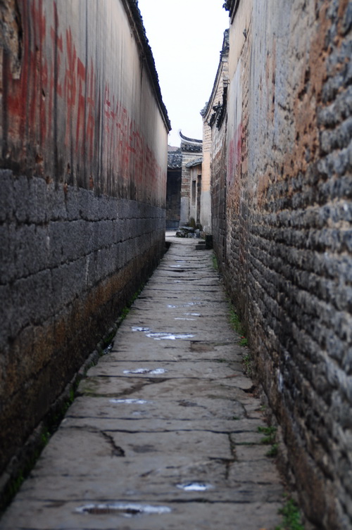 地面は石畳.桂林観光