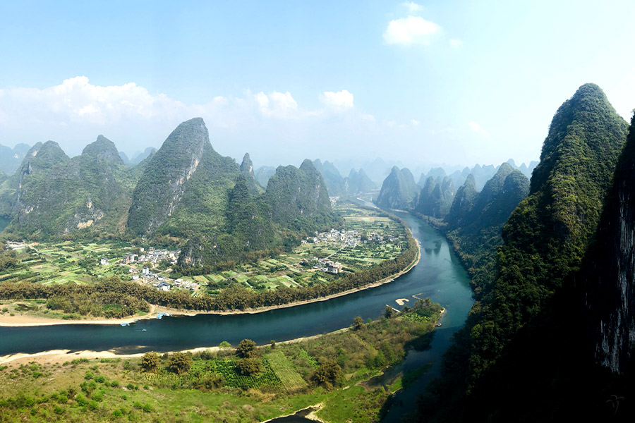 漓江の絶景を眺める相公山、古石城、燕子村散策